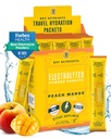 KLJUČNI HRANILCI Elektrolitski paketi v prahu - Tropical Peach Mango 20 Pack Hydration Pack - Travel Hydration Powder - Brez sladkorja, brez kalorij, Gluten Free - Izdelano v ZDA