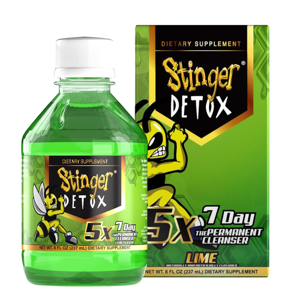 Stinger Detox 5X 7-Day Extra Strength Stalna pijača – Apnena aroma – 8 FL OZ