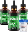 Salutem VitaTM Liquid Advanced Formula Detox - Detox Kit z testnim pokalom: Tekoči prehranski dodatek za popolno čiščenje telesa - Dodatek za odstranjevanje toksinov - 3 paketi - 2 Fl Oz (20 obroki)