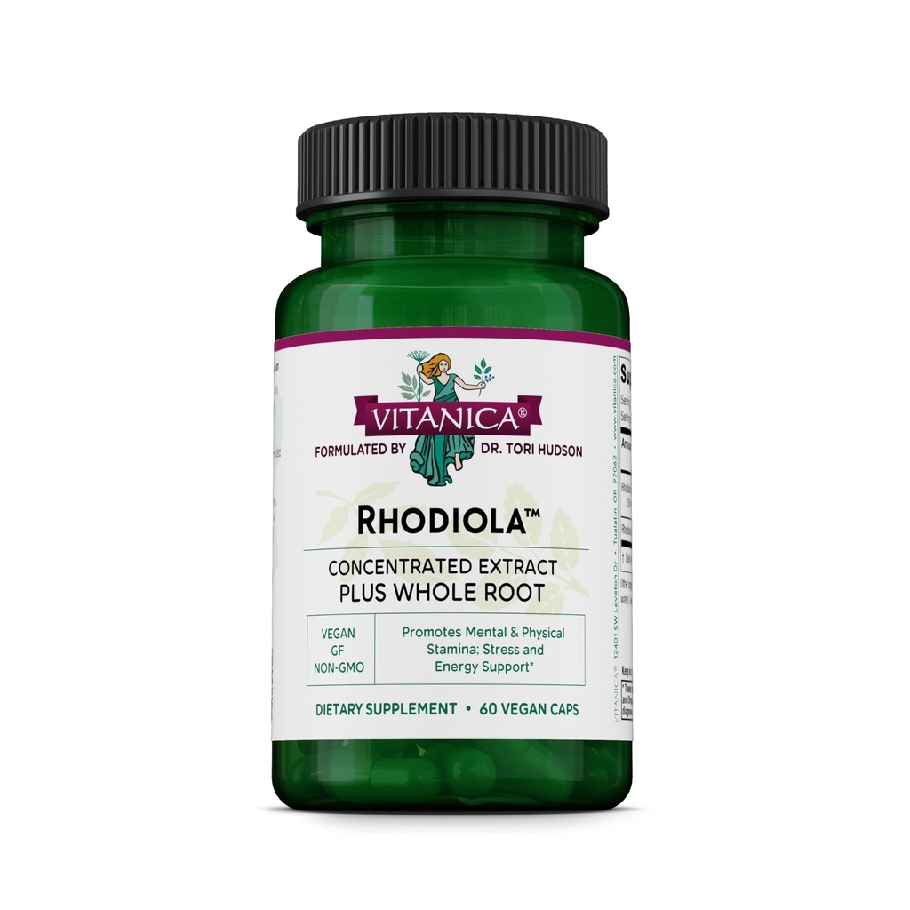 Vitanica Rhodiola Rosea Root Extract 200mg, Dr. Formulated, 3% Rosavins & 1% Salidroside, Rhodiola Root 85mg, Vegan, 60 Capsules