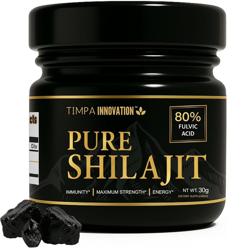 Verodostojna himalajska Shilajit Resin, Chilajil para Hombre 100 Original, 100% Pure Gold stopnje Shilajit, z 85+ Trace minerali in 80% Fulvic kisline, za moške in ženske 30g 50 Servinges