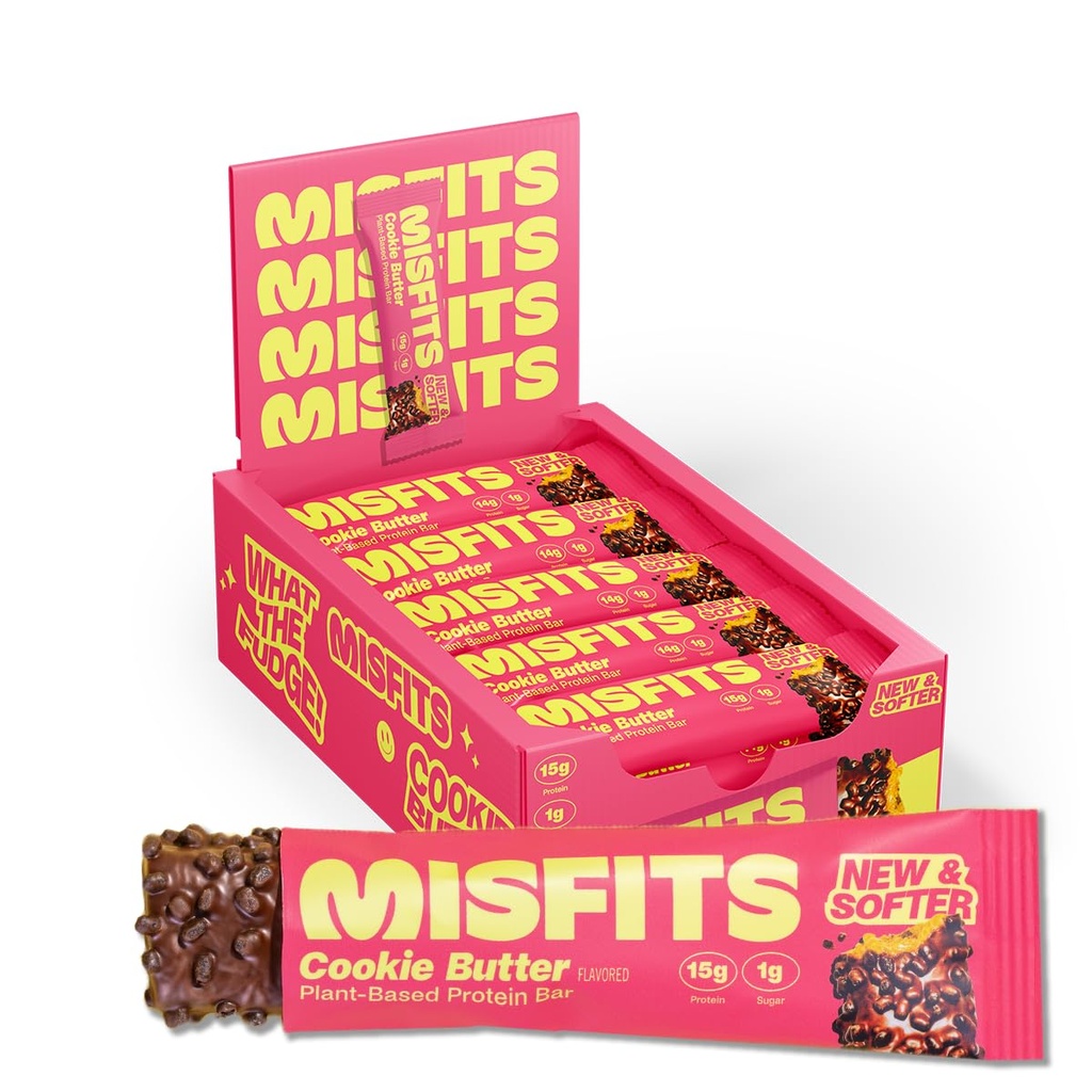 Misfits Vegan Protein Bars, Piškotek Butter - Posodobljen Recipe 
