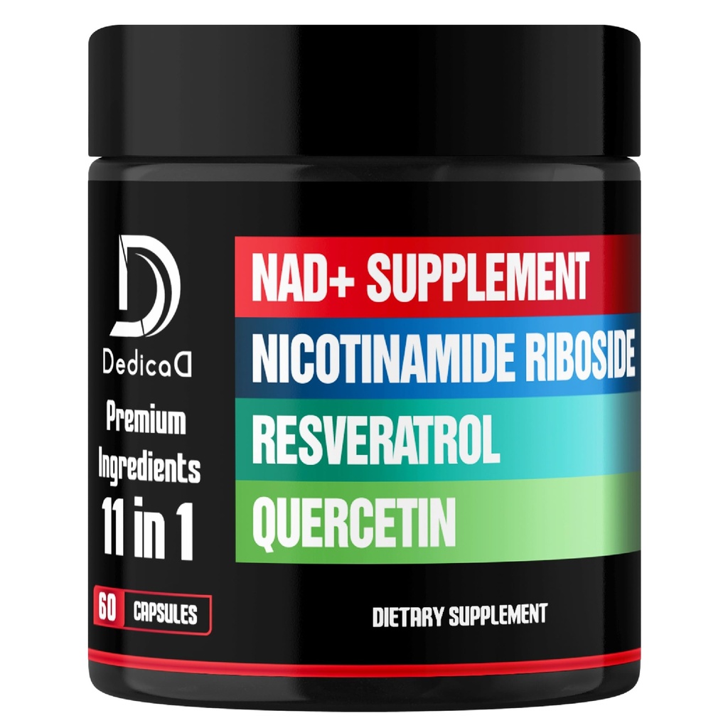 11in1 NAD dodatek z nikotinamid Riboside, Quercetin, Resveratrol in 8 Več - 2 mesec dobave