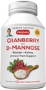 ANDREW LESSMAN Cranberry z D-mannose - 30 Kapsule - Podpira Bladder, Ledvice in sečnice Zdravje. Visoka moč Standardizirana Cranberry koncentrat in D-Mannose. Kapsule zlahka pogoltnete