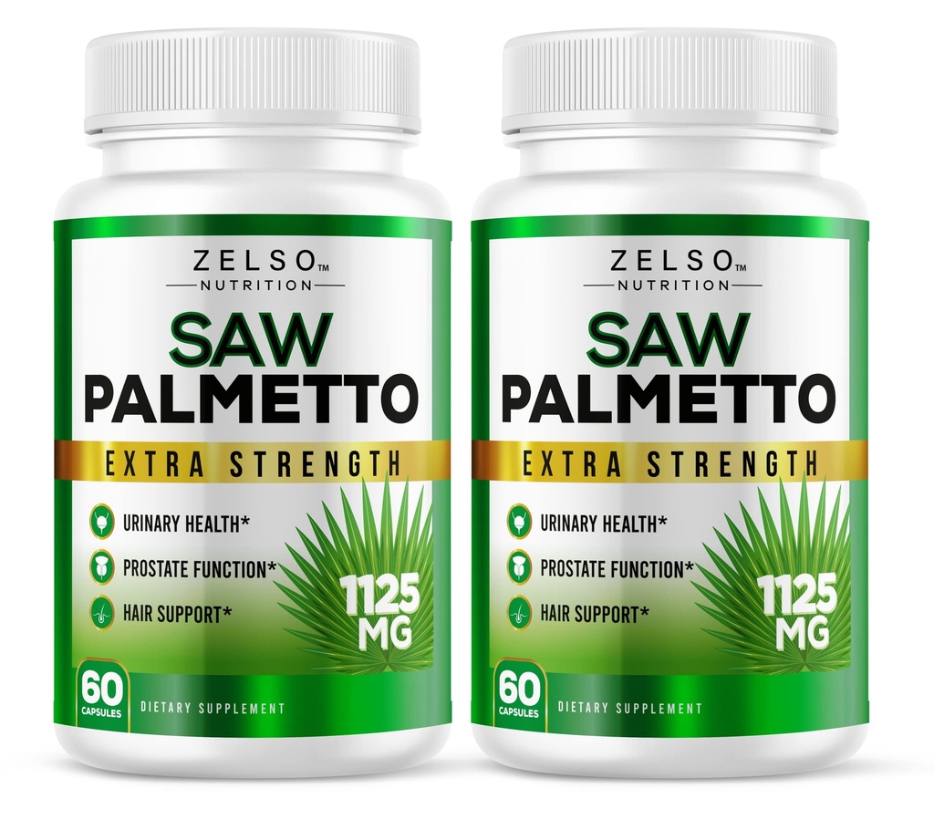 (2 Pack) Saw Palmetto prostate dodatek za moške, 3-v-1 Prednosti, DHT bloker rast las in beta blokator, zdravje sečil, prostate funkcija podpora, 2 Mesec oskrbe