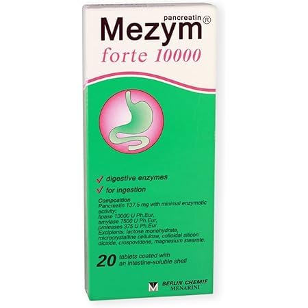Grace nnvg Mezym Forte 10000, 20 Tablete (Dnetni dodatek, Pancreatin Enzymes za podporo prebavnih motenj)