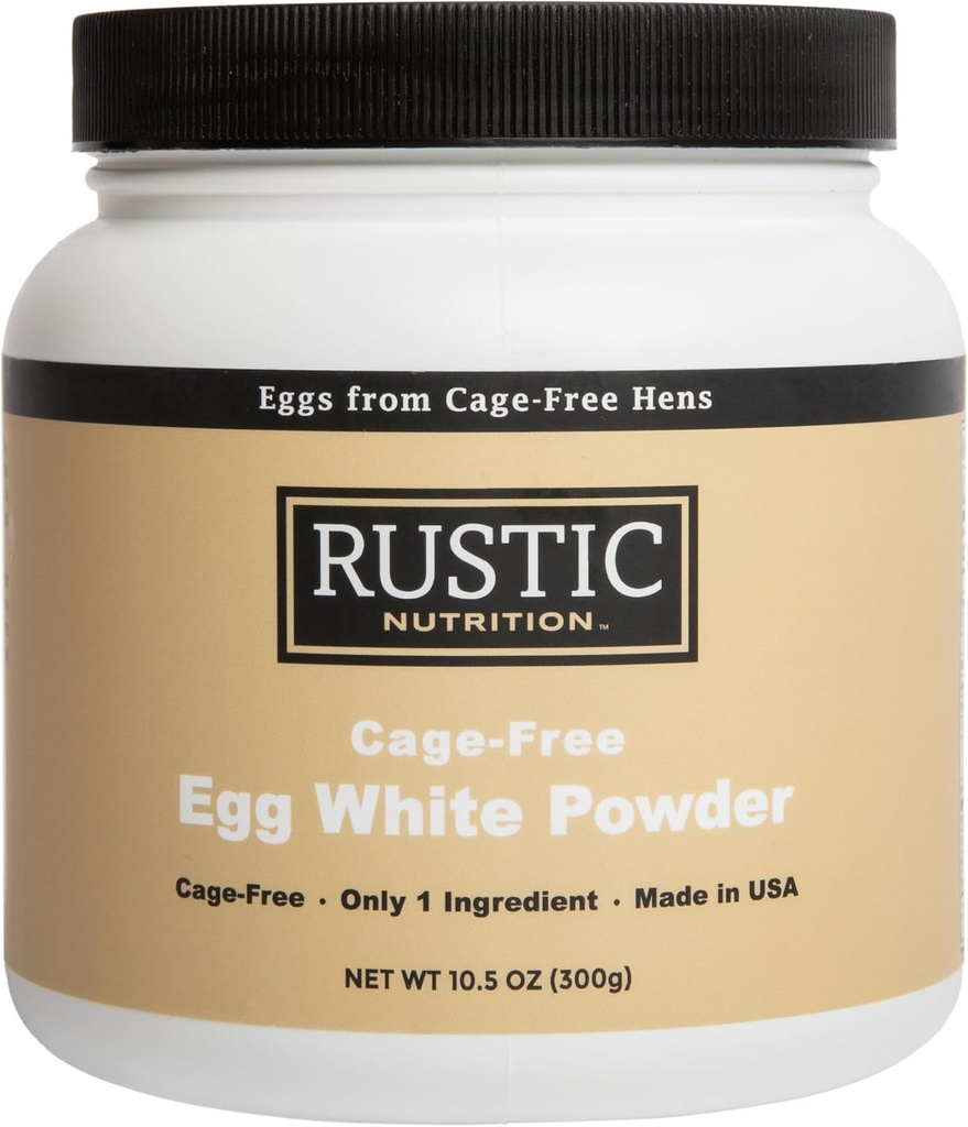 Cage-free Egg White Protein v prahu, ZDA-sourced, 21g beljakovine, humano vzgojene, 0g maščobe, 0g sladkorja, 0g holesterola (nearomatiziran, 10,5 Oz)