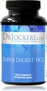 Super Digest HCL dr. Jockers, Gut Health Supplement, Prebavne encime z Betaine HCl, Pepsin, HCL dodatek, Betain hidroklorid, 90 dnevna dobava, HCL Betain s pepsinom