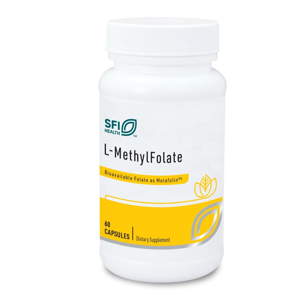 Klaire Labs SFI Health L-metilfolat - 1000 mcg Folat Zelo biorazpoložljiv, hipoalergeni 1000 mikrogrami (1 miligram) Metafolin L-5-MTHF (60 kapsul)
