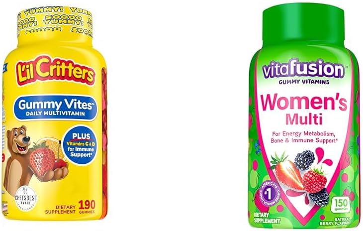 L’il Critters Gummy Vites Daily Gummy Multivitamin za otroke & Vitafusion ženske multivitaminske žvečilke