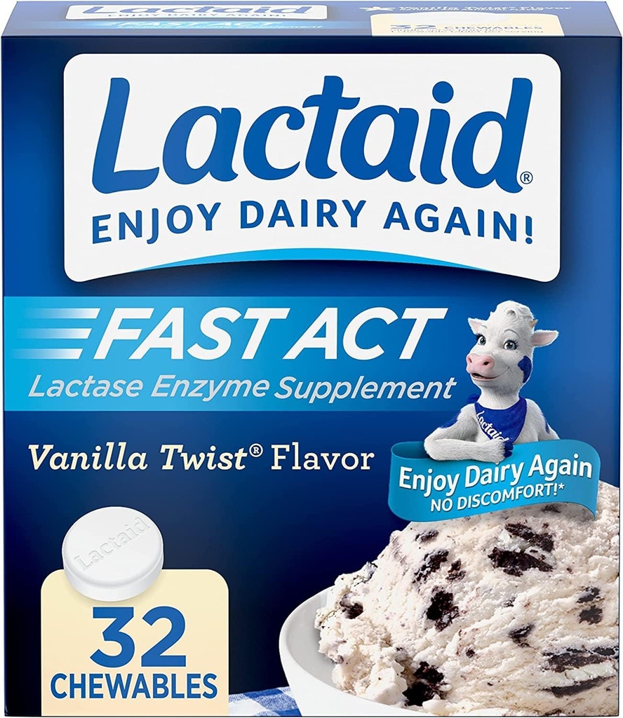 LACTAID Hitra akcija Žvečilni izdelki Vanilla Twist 32 tablete (pakiranje po 3)