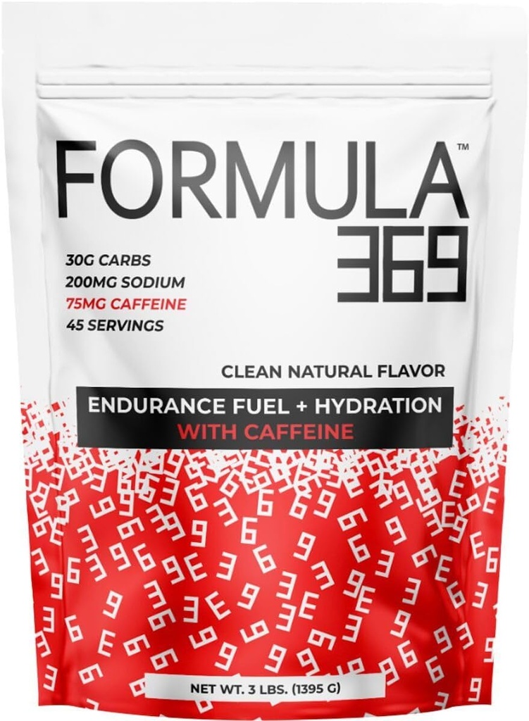Formula 369 s kofeinom, mešanico vzdržljivostnega goriva, 3 pound vrečko s 45 Serving, 30 g ogljikovih hidratov in 75 mg kofeina na serviranje, visoko karb Mix z 1:1 Razmerje glukoza do Fruktoza, Vegan, Gluten Free