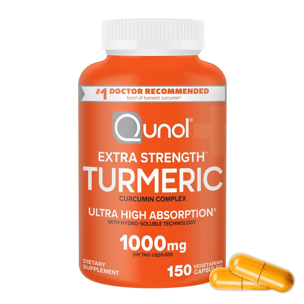 Qunol Kurkumin dodatek, 1000 mg z ultra visoko absorpcijo, za skupno podporo, dodatno moč kapsule, 150 Število