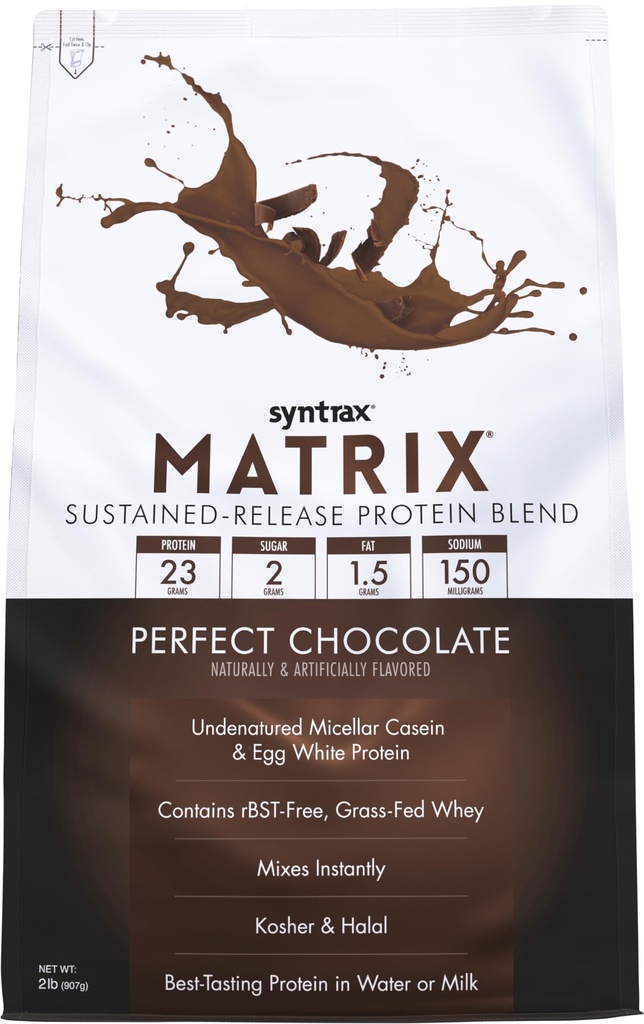Syntrax Nutrition Matrix - Trajno sproščanje beljakovinska mešanica, Popolna čokolada 2 lbs.