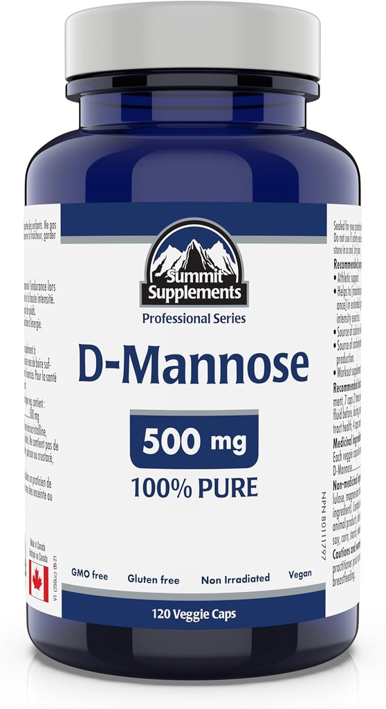 Vrh dopolnila - D-monoze Kapsule 500 mg, 120 Veggie Caps - Podpora Zdravje sečilnega trakta - Vir ogljikovih hidratov za podporo proizvodnji energije - Atletski dodatek