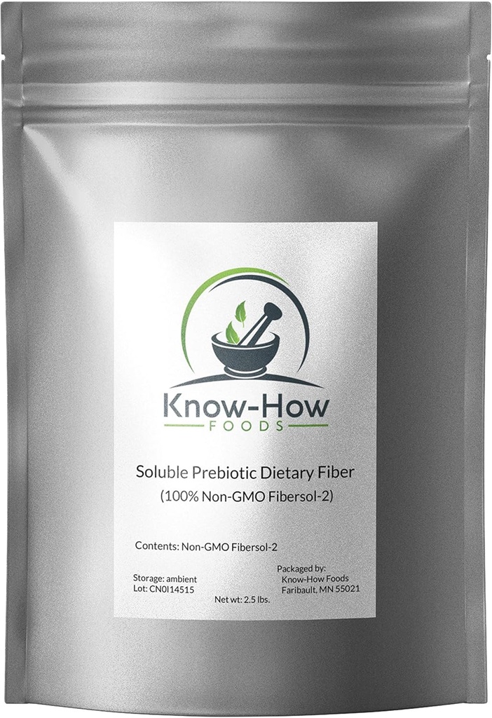 Know-How Foods Prebiotic Dietary Fiber (ne-GMO) - Izdelano s 100% Fibersol-II - 2,5 lbs.