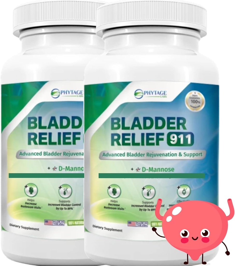 Bladder Relief 911 Razstrupljanje Moč - za moške in ženske zagotavlja podporo Bladder, 60 Veggie kapsule - 2 pakiranji