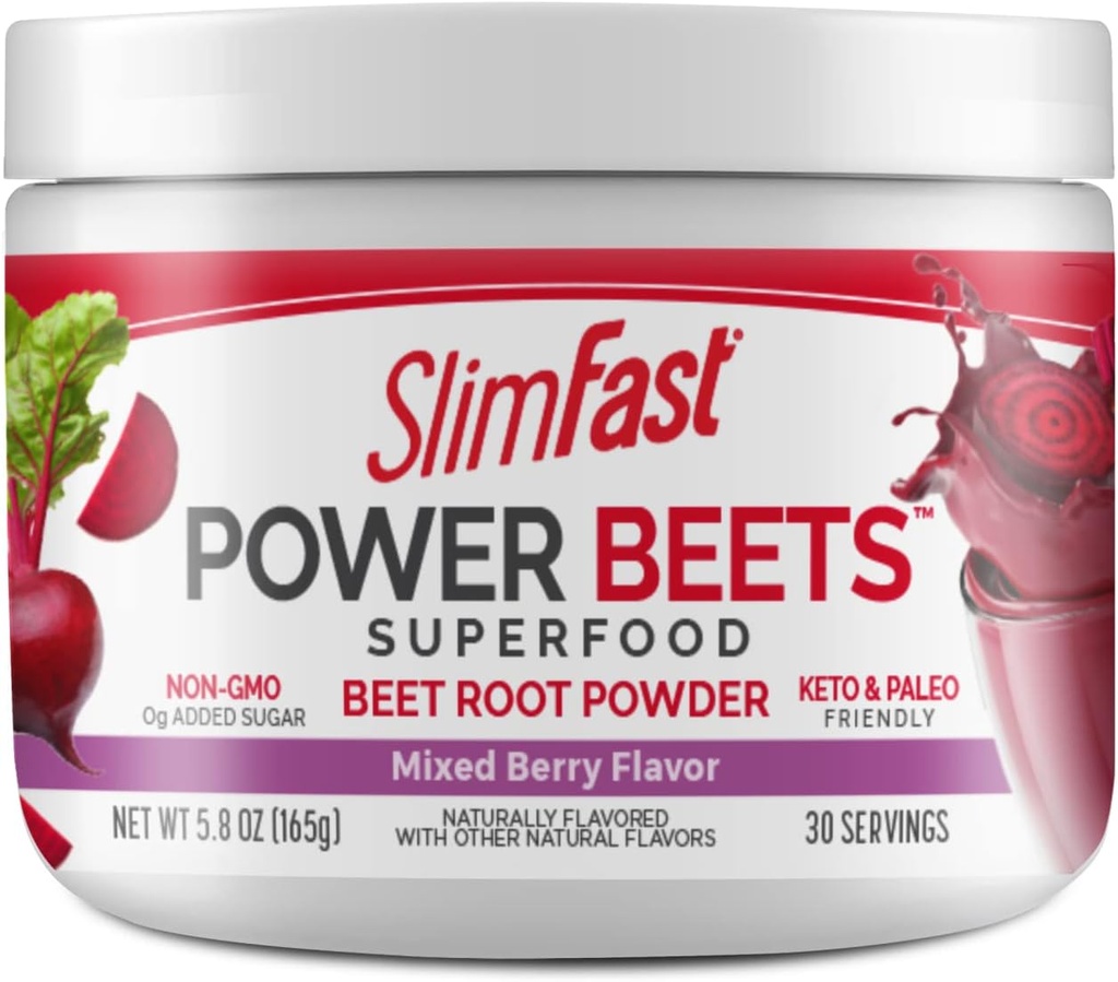 SlimFast pesa korenski prašek, bees powder superfood, fermentirana zelenjavna pijača mešanica, Keto & Paleo prijazno, Non GSO, Great Smoothie Mix- Power Bies Mix Berry Flavor- 30 Servings (Pack po 1)