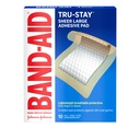 Band-Aid Blagovna znamka Tru-Stay Adhesive Pads, Sterilne Sheer Bandages za prvo pomoč in nego ran, Pad pokrovi in ščiti manjše reze, Scrapes & Burns, Lahka, velika velikost, 10 Število