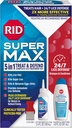 RID Super Max Lice zdravljenje Kit, Kills Lice & Super Lice & Jajca + 24/7 Obramba uši, brez pesticidov, 3.4 FL OZ rešitev + 6.8 FL OZ Dnevna obramba Šampon & balzam + Nit Odstranjevalni Comb