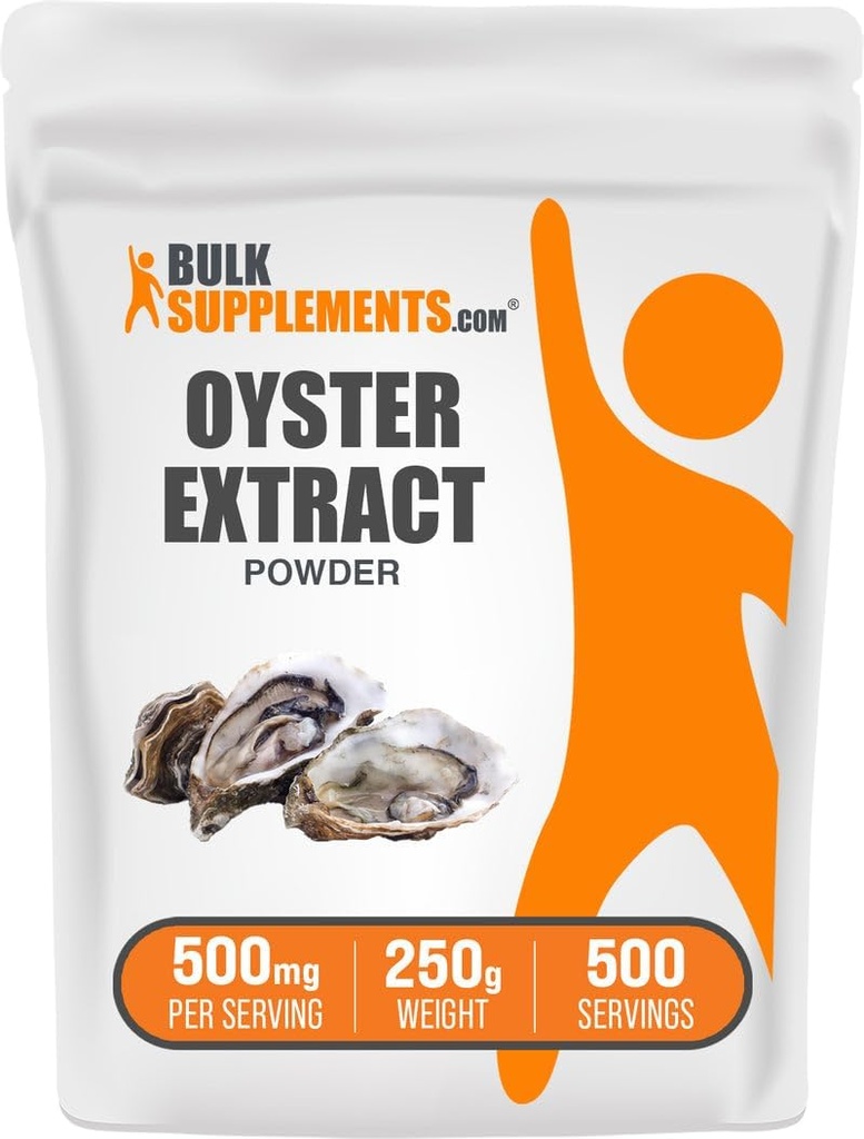 BulkSupplements.com Oyster Extract Powder - Cinkov dodatek, iz celih lupin Oyster - Gluten Free, 500mg na serviranje, 250g (8.8 oz) (Pack of 1)