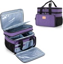LUXJA 2 Layers Medicine Bag s snemljivim Diverter, tablete steklenica Organizator primeren za dom ali potovanja uporabo, Purple