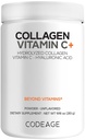 Kolagenski peptidi v prahu + vitamin C - 20g Grass-Fed kolagen na serviranje - prebavni encimi, hialuronska kislina, 18 aminokislin - hidrolizirani kolagenski proteini - ne- GMO, nearomatizirani - 9,98 oz