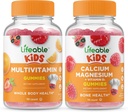 Življenjski multivitaminski otroci + kalcij Magnezij Otroci, Gumies Bundle - odličen okus, Vitamin dopolnilo, Gluten brezplačno, GSO brezplačno, Žvečljivi Gummy