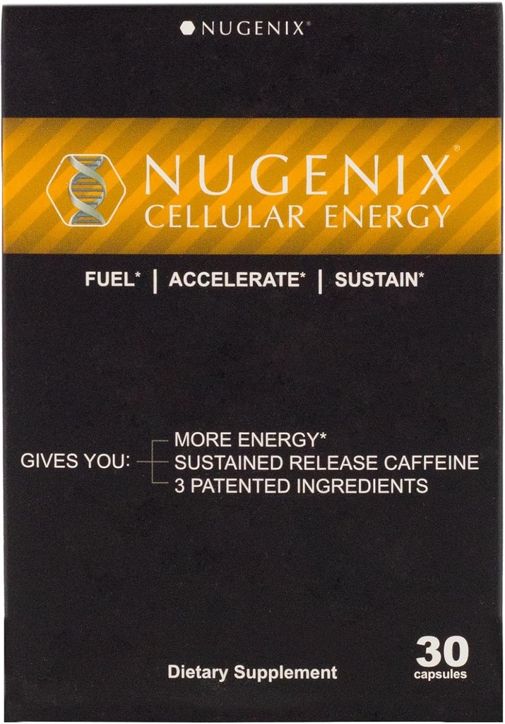 Nugenix Cellular Energy - Energy Supplements - L-karnitin in L-Tartrat, elevATP, Extended release Caffeine, L-tirozin, 30 Count