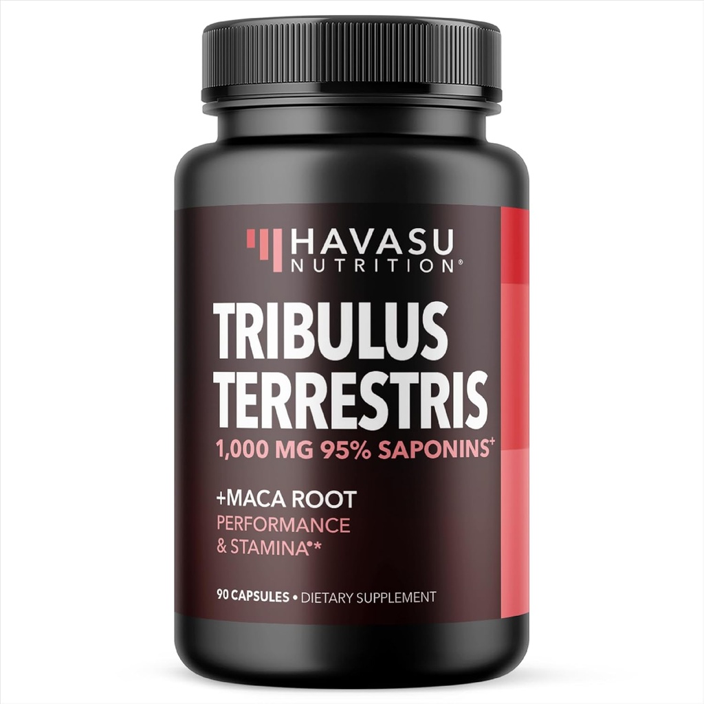 Tribulus Terrestris za moške 1000mg (95% Saponinov) z Maca Root Powder 500mg - moški Performance Support dodatek - 90 Count - Energija, Vitalnost, vzdržljivost - Ne-GMO kapsule - 45 dnevna dobava