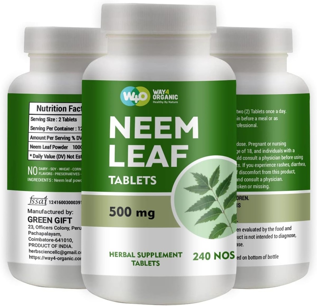 Neem tablete - 100% Pure (Azadirachta Indica) (240 Count - 500mg) 120 dni dobave (1 paket)