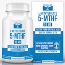L-metilfolat 10 MG, optimiziran in zelo bioaktivni metil Folat, 5-MTHF dodatek za Mood in imunske podpore, naravni prehranski dodatek za energijo, ne-GMO & Gluten-free, 90 kapsul