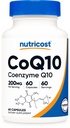 Nutricost CoQ10 200mg, 60 Vegetarijanske kapsule, 60 Servisi - visoka absorpcija, vegetarijanski, ne- GMO, koencim Q10