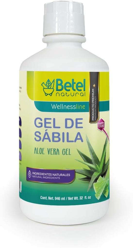 Betel Natural Gel de Sabila Aloe Vera Gel - Neverjetna gastrična podpora - 32 Oz