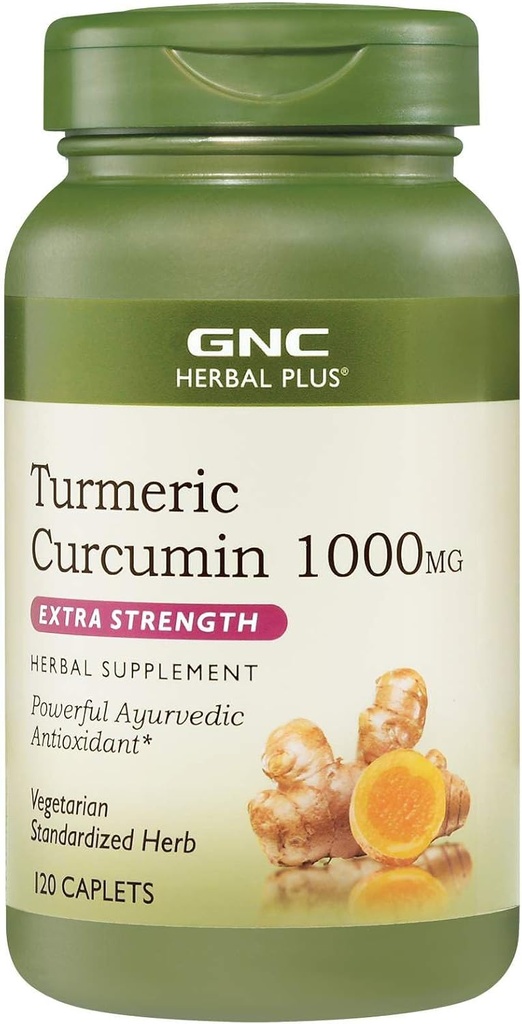 GNC Herbal Plus Kurkumin 1000mg dodatek, dodatna moč, vegetarijanec, 120 Serving