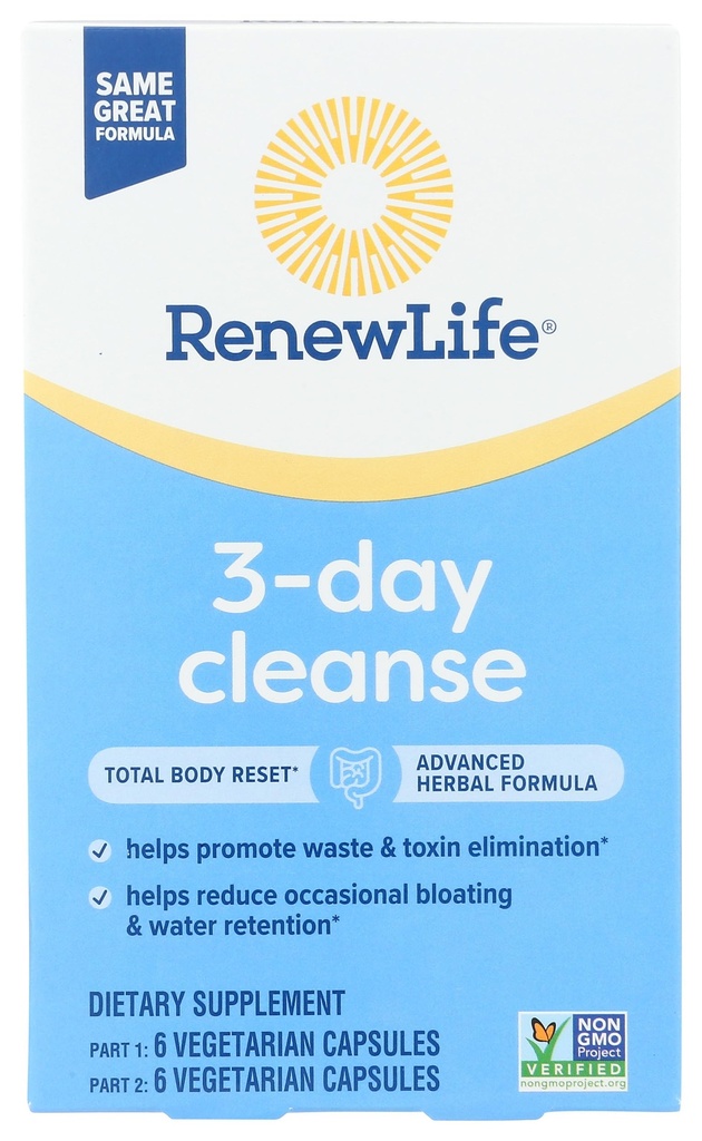 Obnovitev Life 3-dnevno čiščenje celotnega telesa Ponastavi 2-delne detox čistilne kapsule, Prebavna Wellness in regularnost, Zeliščna mešanica z magnezijem in brusnico, sojo, mleko in brez glutena 12 Število