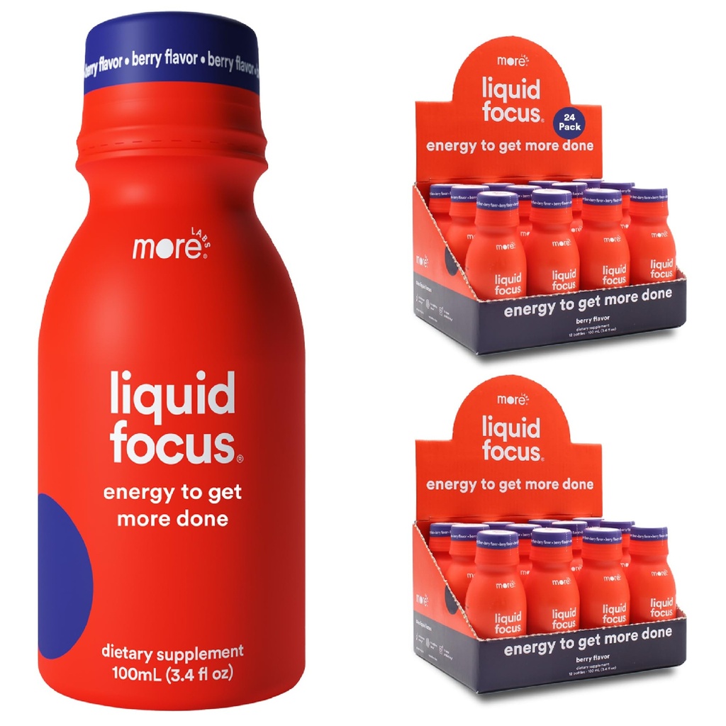 Več Labs Tekoči fokus, Nootropic Smart Drink z močnimi antioksidanti in adaptogenih zelišč za energijo in koncentracijo, 150mg kofeina (Pack of 24)