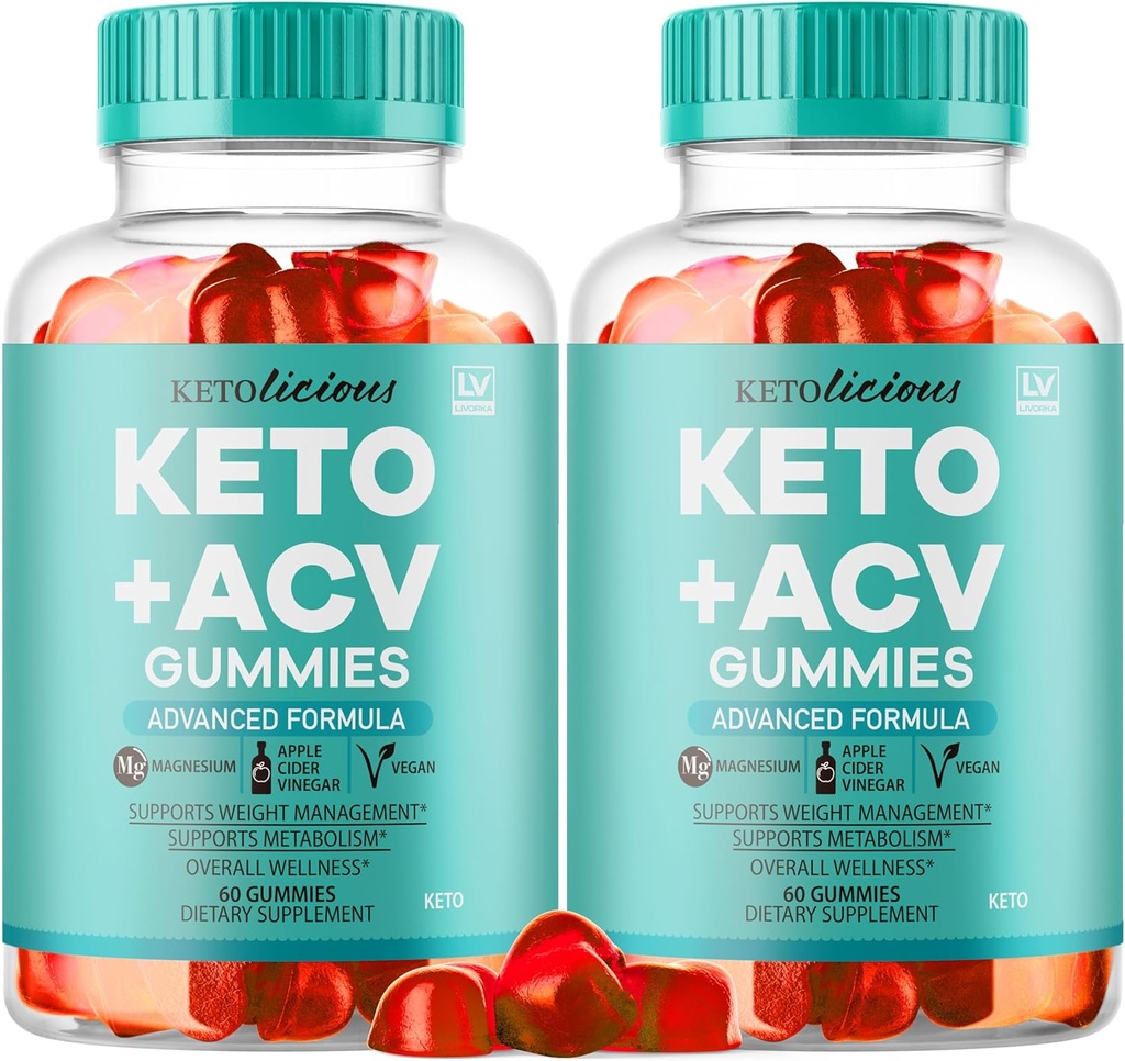 (2 paket) Ketolicious Keto ACV Gummies, Ketolicious Gummies Napredna Formula 1050MG, All Natural Premium Plus Apple Cider Gummar Največja moč Gomitas Mnenja, 120 Gummies za 2 meseca