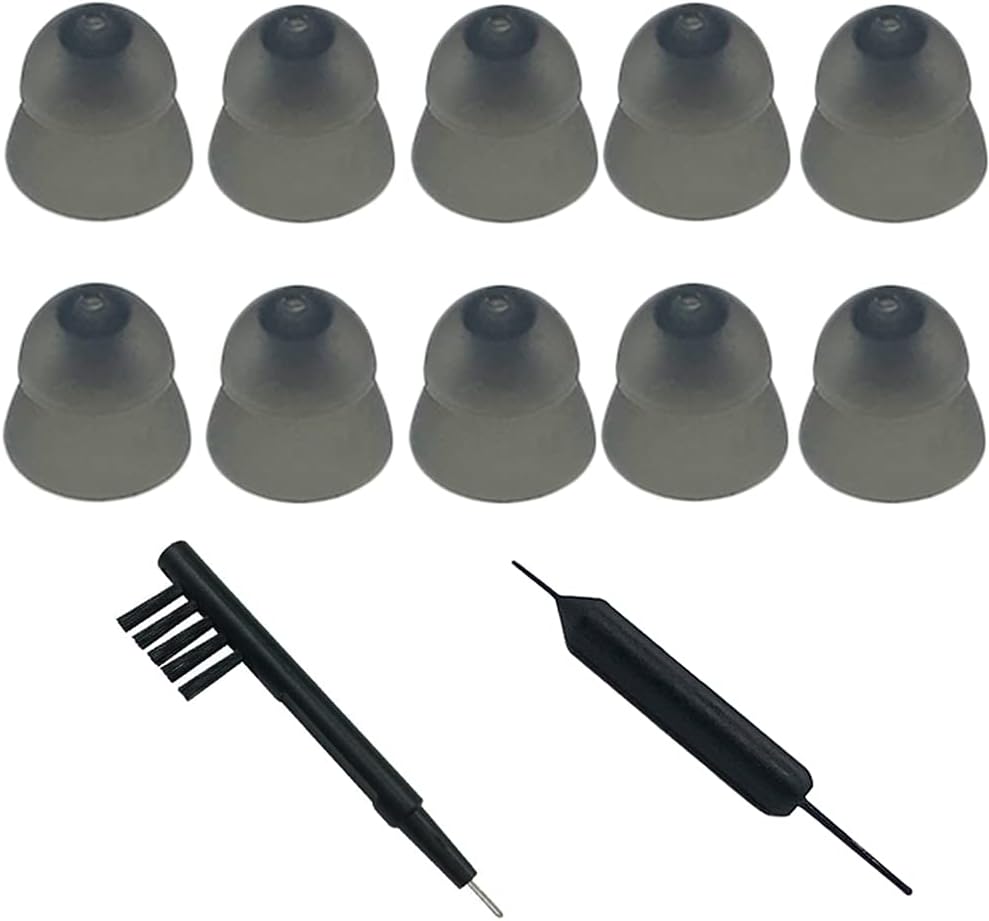 Smokey sluh Aid Power Domes Zapri Domes Uhani nasveti za Resound Sure Fit Style RIC RITE in Open Fit BTE Ojačevalec sluha s čistilnimi orodji Čiščenje in nosni kovček (Smokey, Medium)