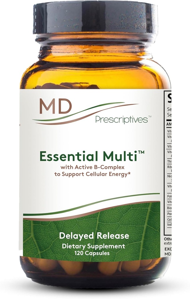 Predpisi MD - Essential Multi (Zapoznelo sproščanje) - Multivitaminski mineralni kompleks dodatek za izboljšano podporo Hormonu - 120 kapsul