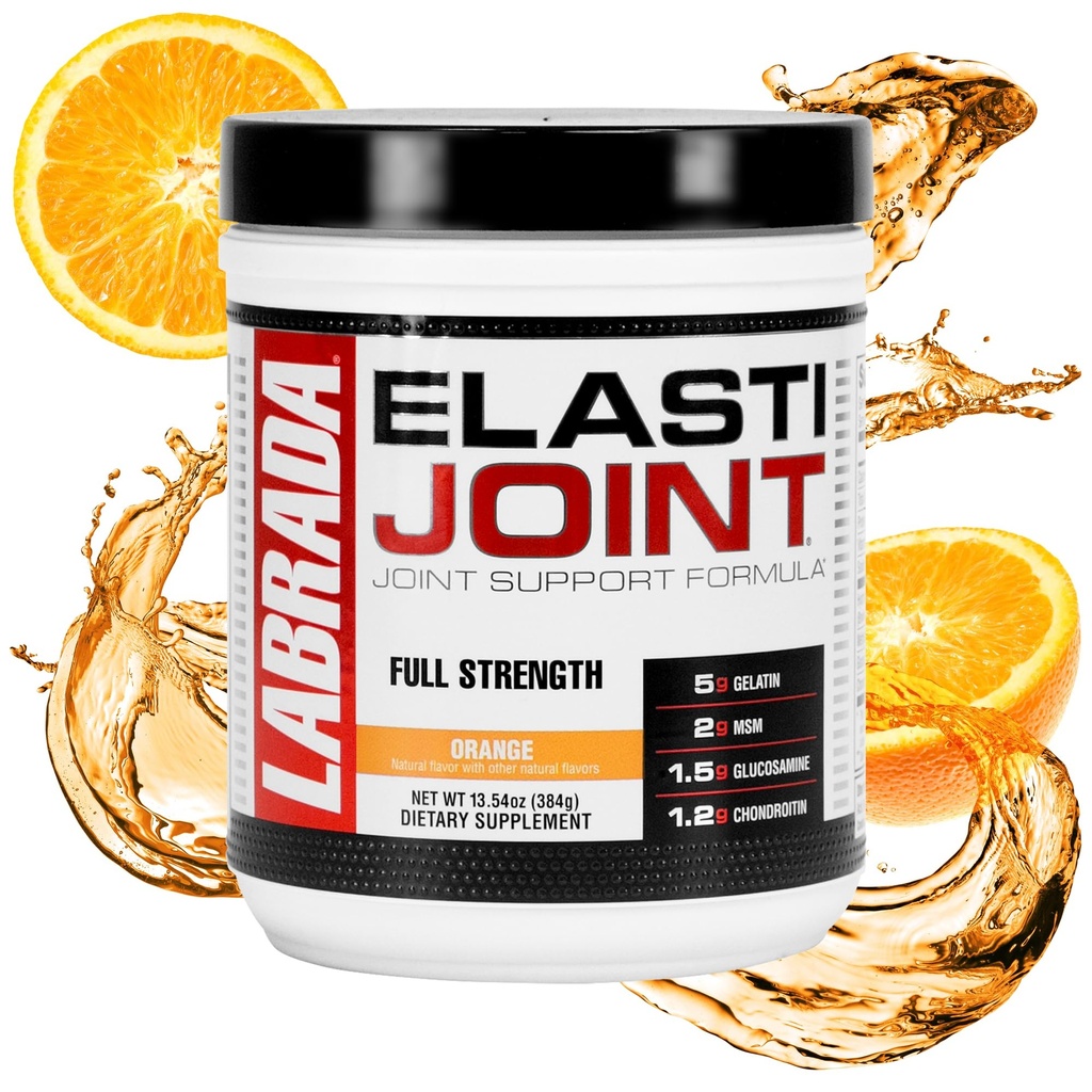 Labrada Nutrition Elatijoint, Orange Flavor,glukozamin Skupna podpora dodatek v prahu za moške in ženske, Skupni Relief & Bone Health dodatek z MSM, Glucosamine Chondroitin MSM Gluten-free