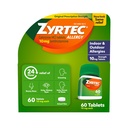 Zyrtec 24 ur Alergija Relief tablete, Notranja & Zunanja Alergija Medicina z 10 mg Cetirizine HCl per Antihistaminik Tableta, Relief of Alergies, 60 štev.