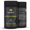 myBrainCo. Active-B Complex – visoka jakost aktivirana B vitamin dodatek z B2, B6, B12 & metil Folat – podpira energijo, delovanje možganov in živčevje – 60 Vege-Capsules