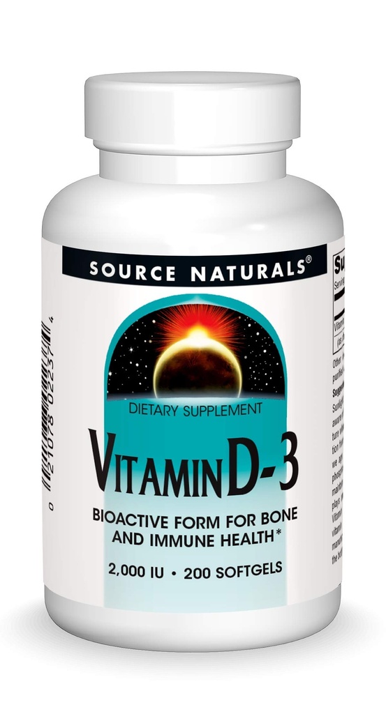Vir Naturals Vitamin D-3 2000 iu Podpira zdravje kosti in imunskega sistema - 200 Softgels