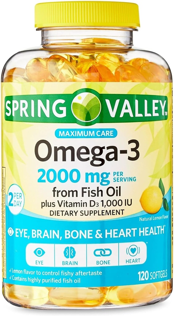 Konvergenca Največja nega Omega-3 iz ribjega olja Oko Možganske kosti in zdravje srca Prehranska dopolnila Mehkužci, 2000 mg, 120 Število