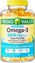 Konvergenca Največja nega Omega-3 iz ribjega olja Oko Možganske kosti in zdravje srca Prehranska dopolnila Mehkužci, 2000 mg, 120 Število