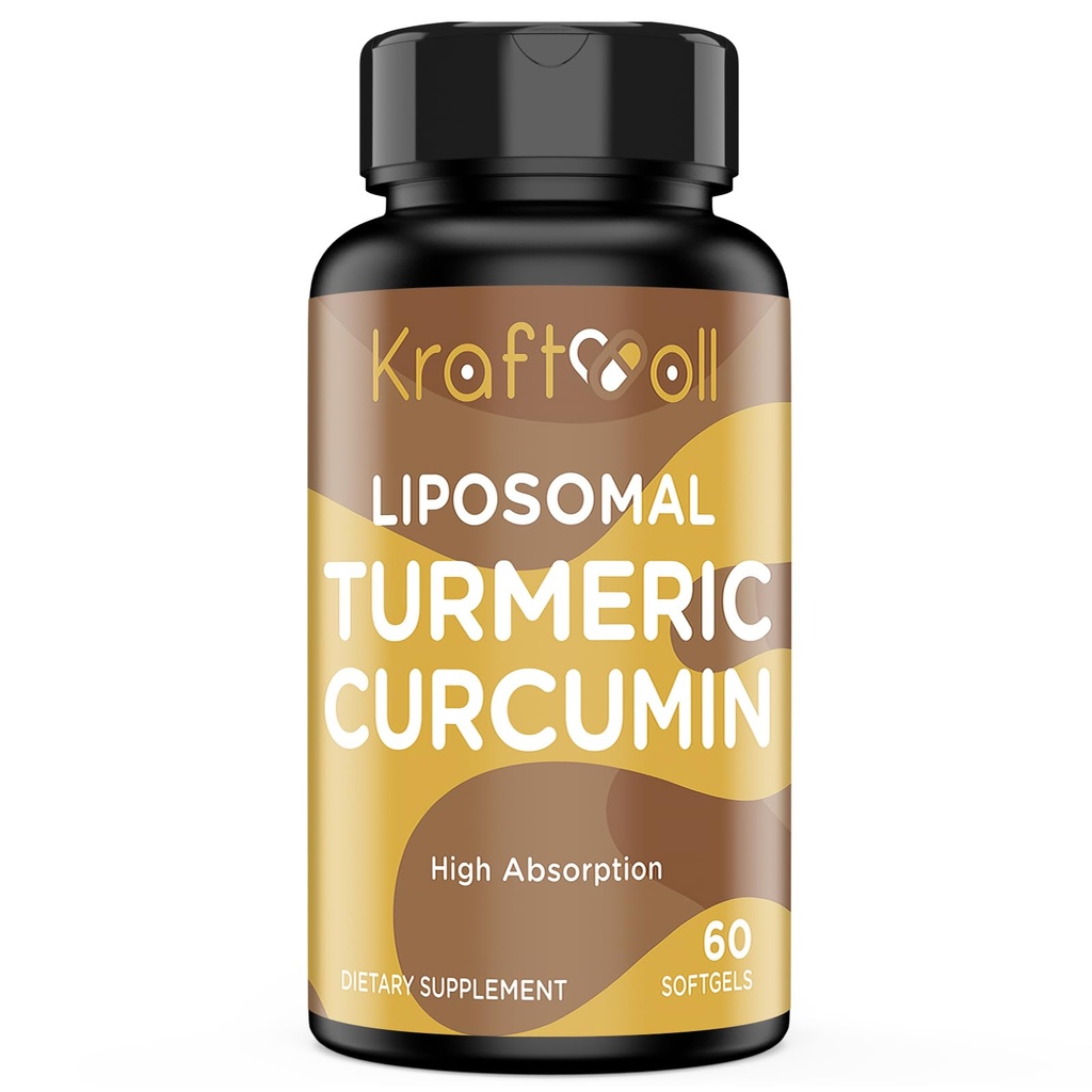 Liposomski kurkumin dodatek 2200 mg z ekstraktom črnega popra 15 mg za visoko absorpcijo in skupno funkcijo, 60 kapsul za odrasle