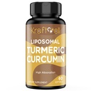 Liposomski kurkumin dodatek 2200 mg z ekstraktom črnega popra 15 mg za visoko absorpcijo in skupno funkcijo, 60 kapsul za odrasle