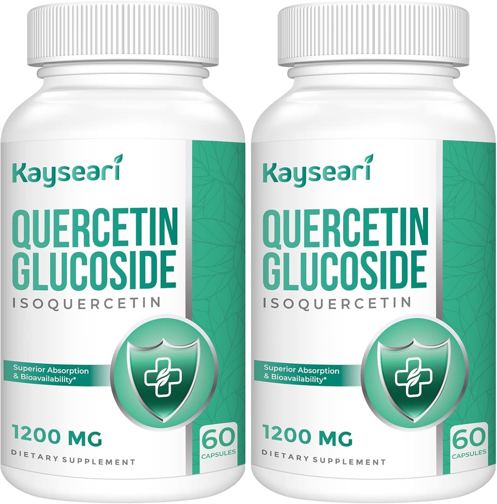 Quercetin Glucoside 1200mg dodatki - Izoquercetin s 6X biorazpoložljivost,120 Veggie kapsule,Vsebujte črni poper in rutin za maksimalno absorpcijo