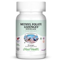 Maxi Health Metil Folate Lozenges z B12 & B6, aromatiziran spomin, kardiovaskularno zdravje Hormon in imunosubvanca Gluten prost, Kosher Berry, 90 Število